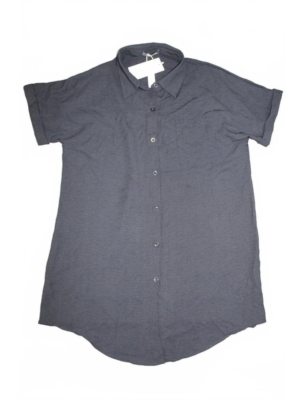 NWT Bsubseach Charcoal Button Front Shirt Women M SKU 1354